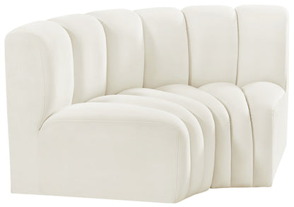 Zara Cream Velvet Modular Sofa S2B