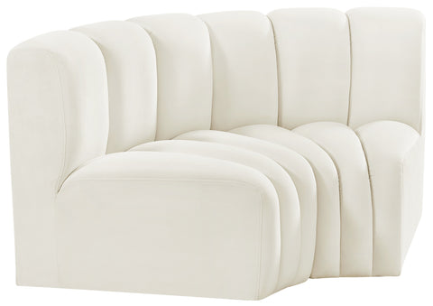 Briar Cream 60 Velvet Upholstered Modular Sectional , 2-Piece (Style 2)