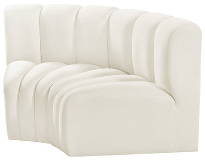 Zara Cream Velvet Modular Sofa S2B