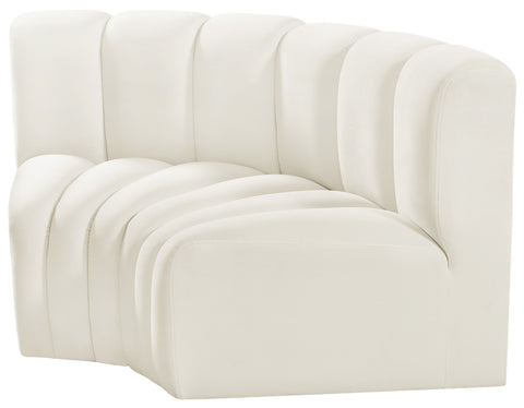 Briar Cream 60 Velvet Upholstered Modular Sectional , 2-Piece (Style 2)