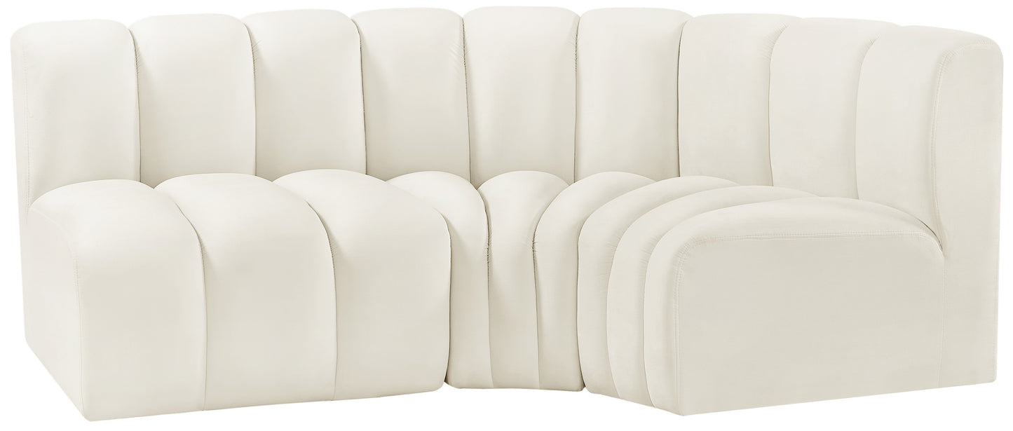 zara cream velvet modular sofa s3a