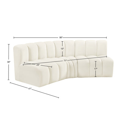 Zara Cream Velvet Modular Sofa S3B