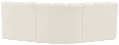 Briar Cream 86 Velvet Upholstered Modular Sectional, 3-Piece