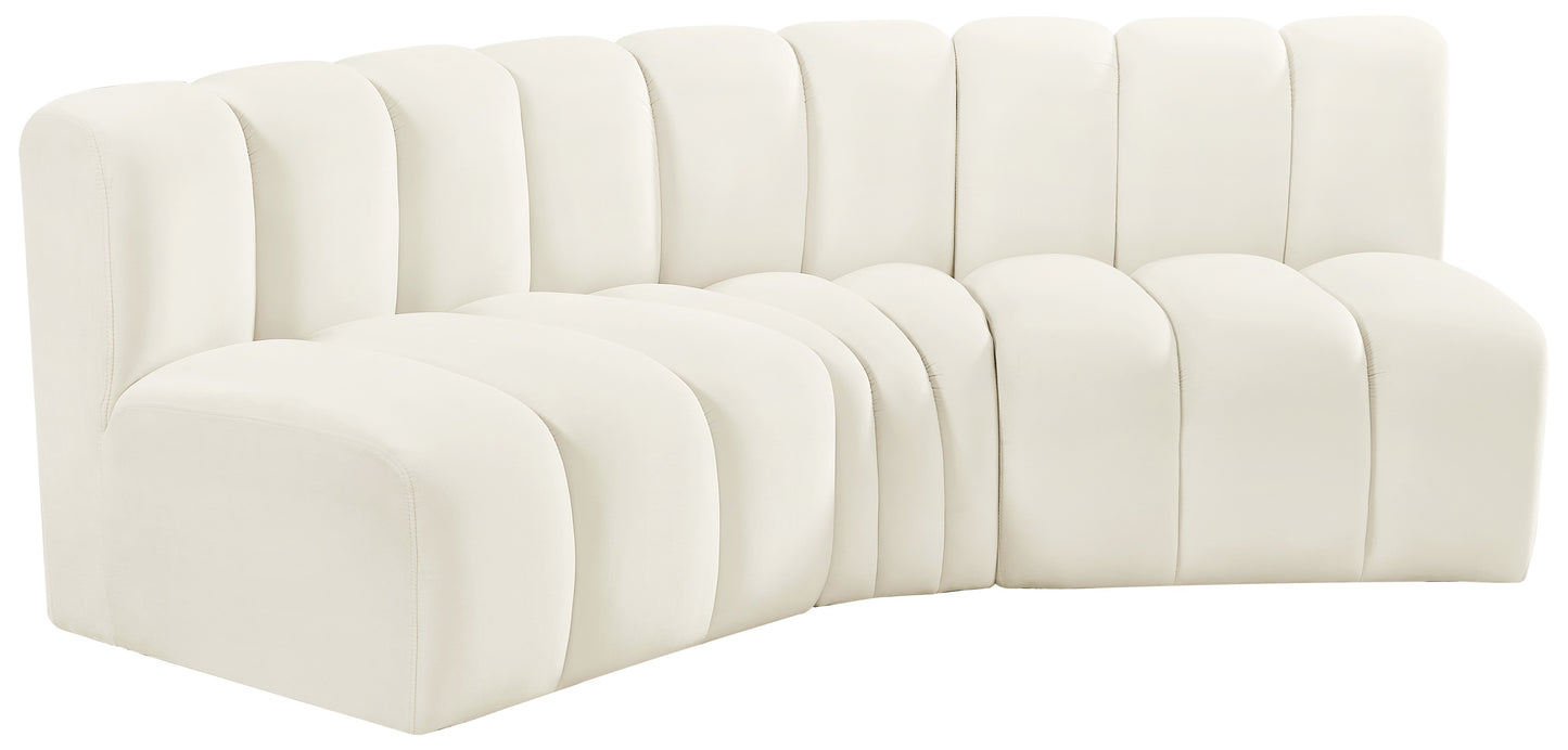 zara cream velvet modular sofa s3b