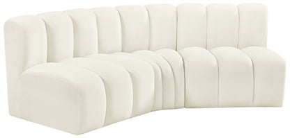 Zara Cream Velvet Modular Sofa S3B