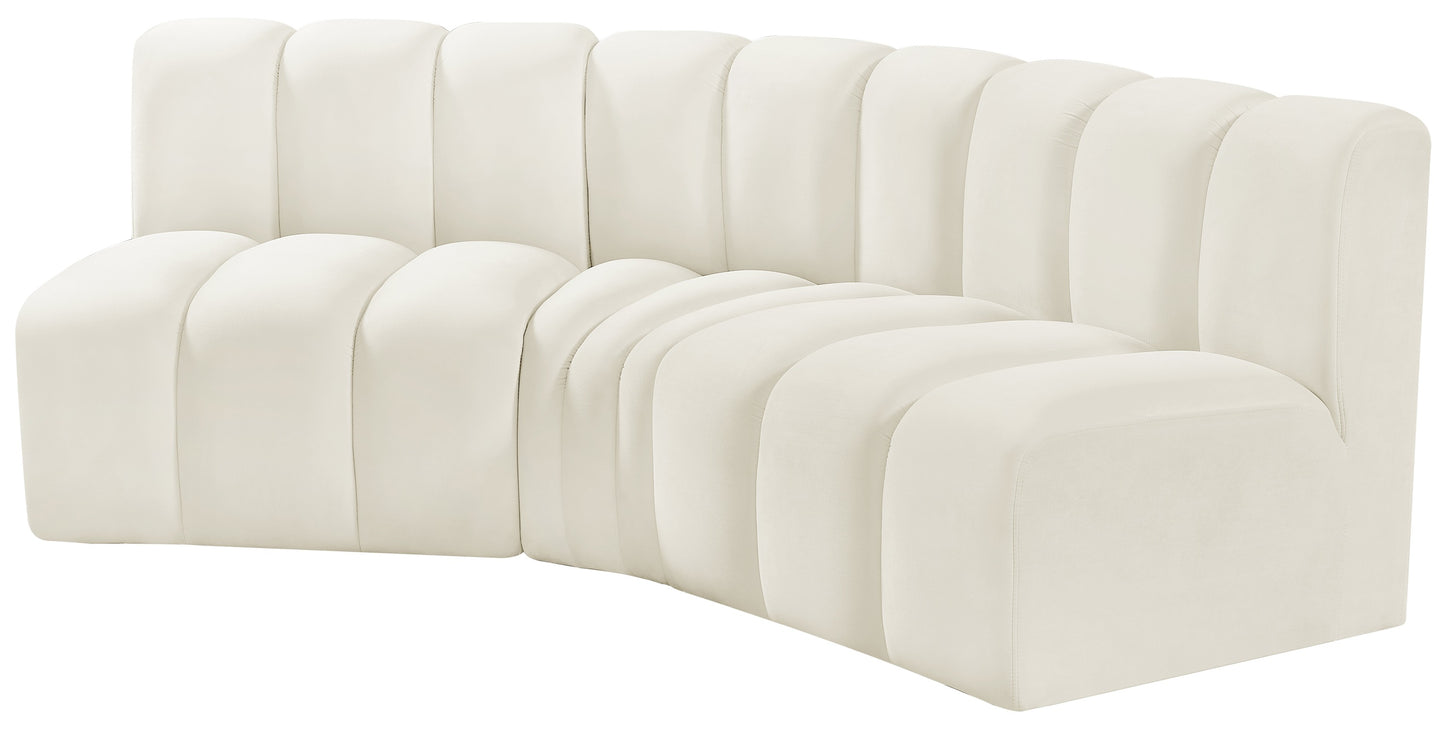 zara cream velvet modular sofa s3b