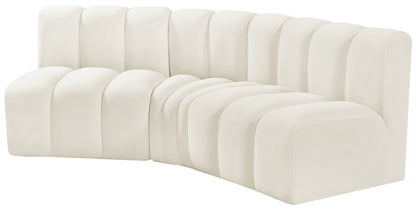 Zara Cream Velvet Modular Sofa S3B