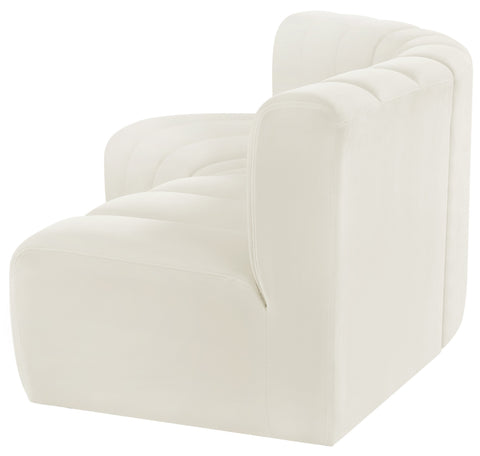 Briar Cream 86 Velvet Upholstered Modular Sectional, 3-Piece