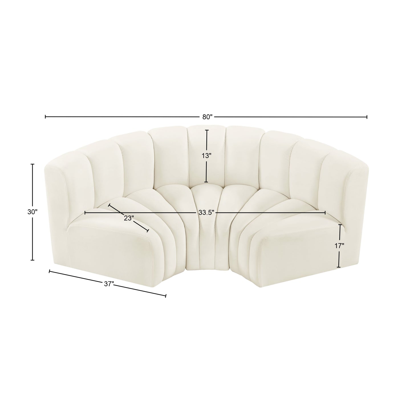 zara cream velvet modular sofa s3c