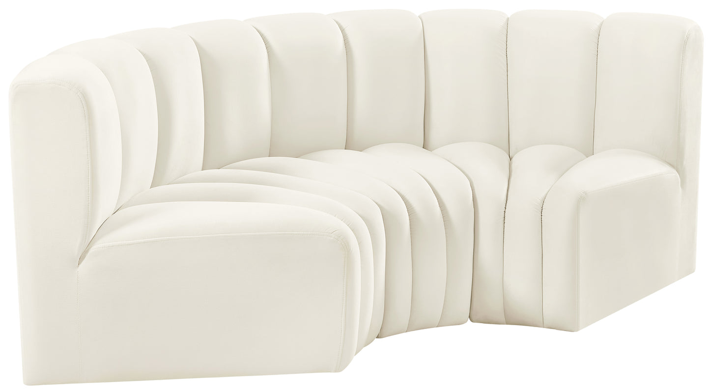 zara cream velvet modular sofa s3c