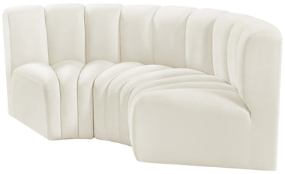 Zara Cream Velvet Modular Sofa S3C