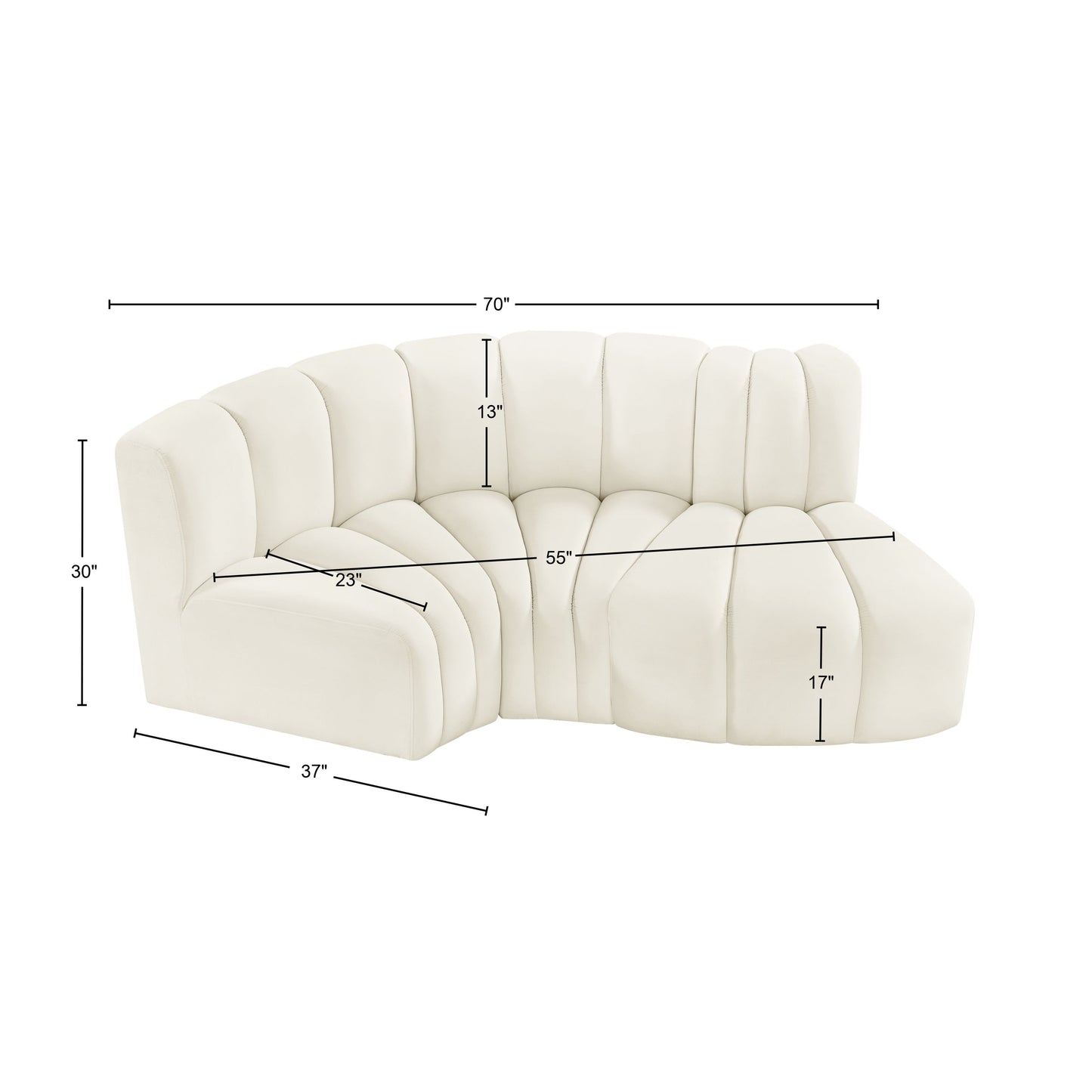 zara cream velvet modular sofa s3d