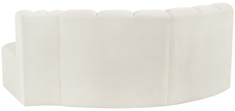 Briar Cream 70 Velvet Upholstered Modular Sectional, 3-Piece