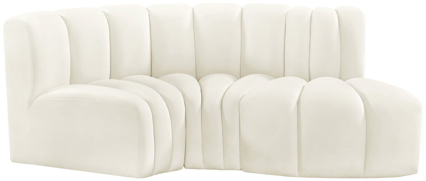 zara cream velvet modular sofa s3d