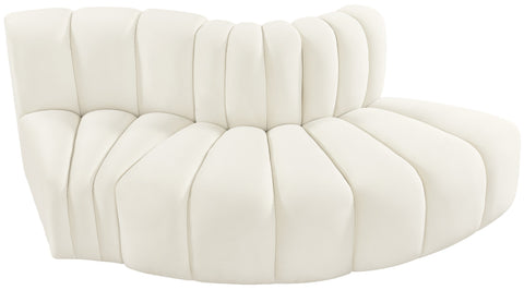 Briar Cream 77 Velvet Upholstered Modular Sectional, 3-Piece