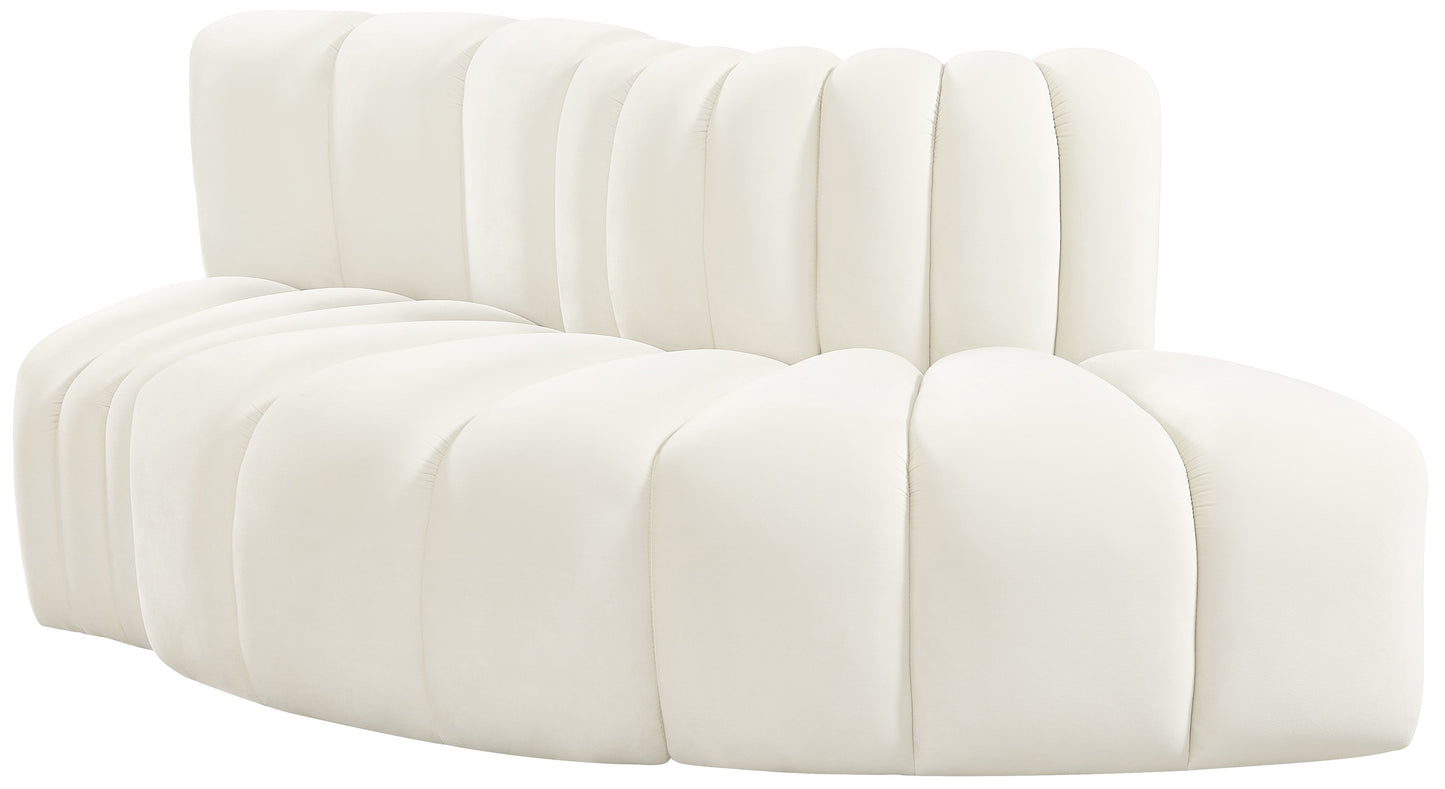 zara cream velvet modular sofa s3e