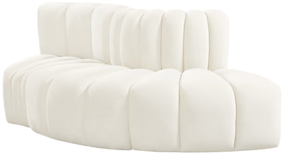 Zara Cream Velvet Modular Sofa S3E