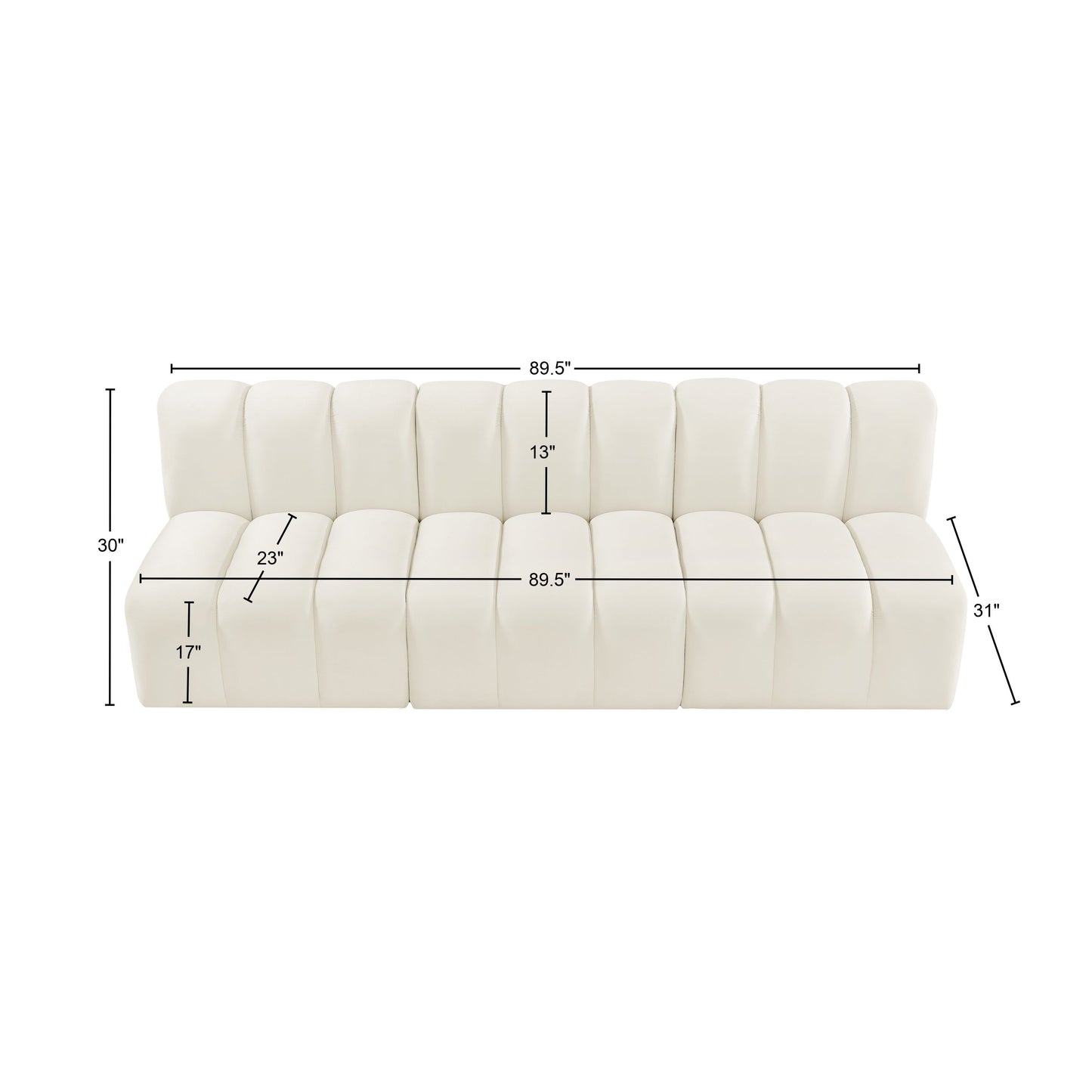 zara cream velvet modular sofa s3f