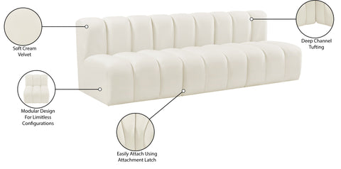 Yara 89.5" Velvet Upholstered Sectional, 3-Piece