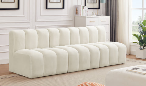 Yara 89.5" Velvet Upholstered Sectional, 3-Piece