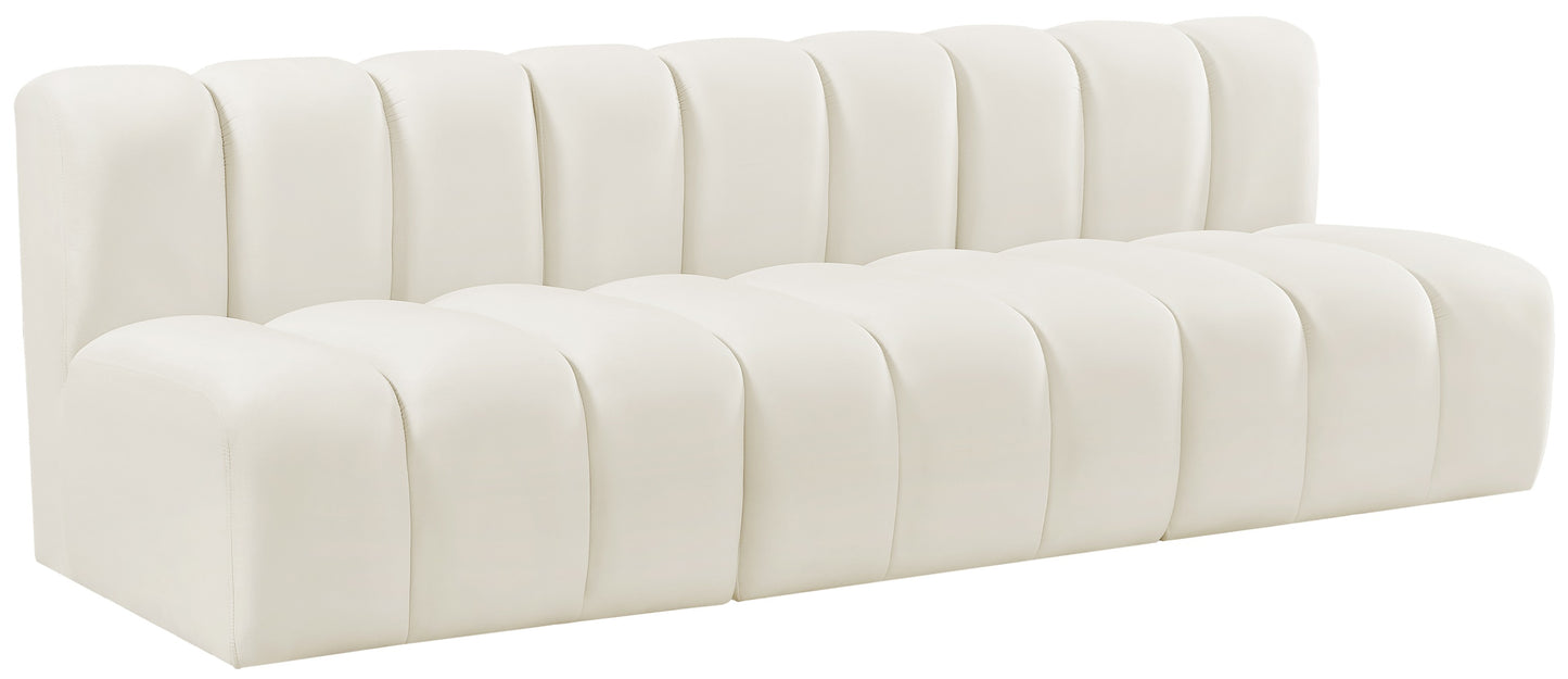 zara cream velvet modular sofa s3f