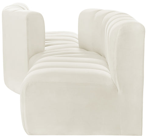 Briar Cream 108 Velvet Upholstered Modular Sectional, 4-Piece