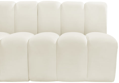Briar Cream 108 Velvet Upholstered Modular Sectional, 4-Piece