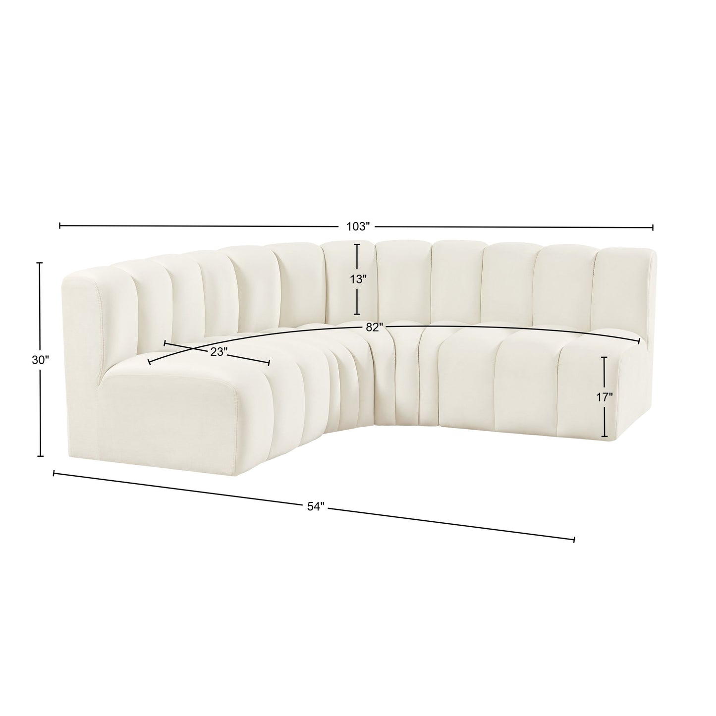 zara cream velvet modular sofa s4b