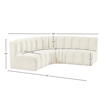 Zara Cream Velvet Modular Sofa S4B