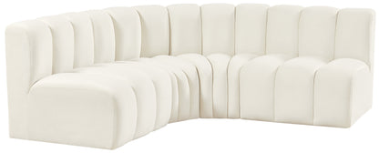 Zara Cream Velvet Modular Sofa S4B