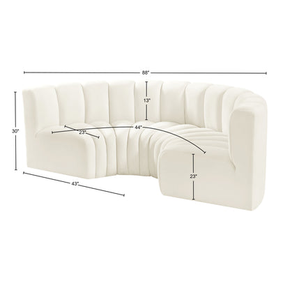 Zara Cream Velvet Modular Sofa S4C