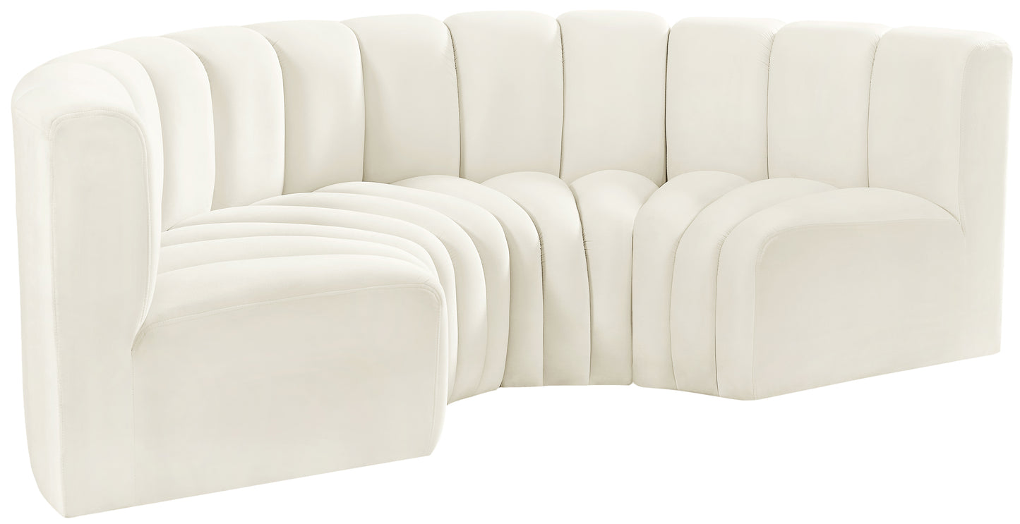 zara cream velvet modular sofa s4c