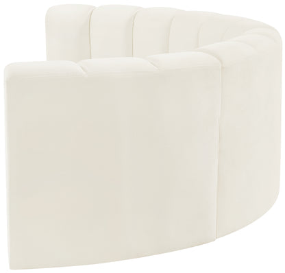 Zara Cream Velvet Modular Sofa S4C