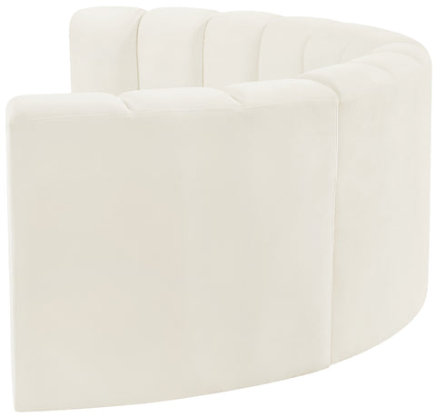 Briar Cream 88 Velvet Upholstered Modular Sectional, 4-Piece