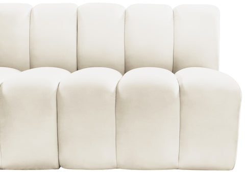 Briar Cream 88 Velvet Upholstered Modular Sectional, 4-Piece