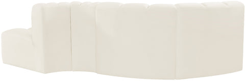 Briar Cream 104 Velvet Upholstered Modular Sectional, 4-Piece