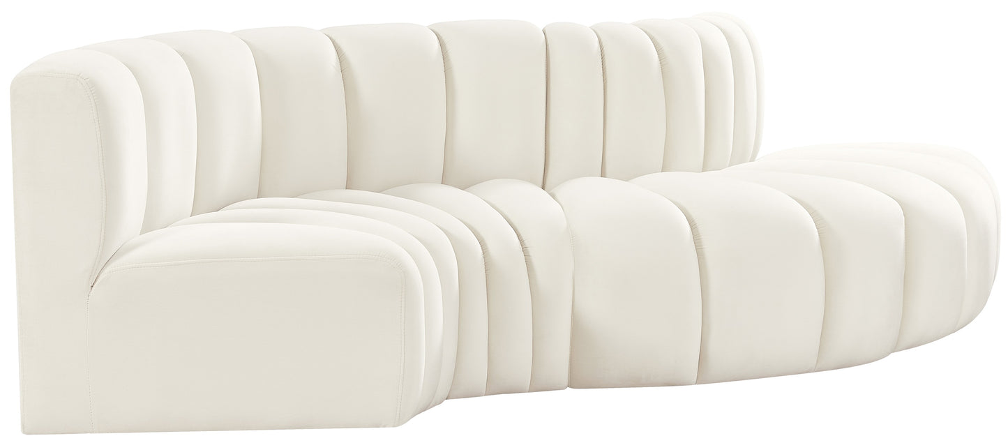 zara cream velvet modular sofa s4d