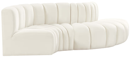 Zara Cream Velvet Modular Sofa S4D