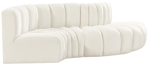Briar Cream 104 Velvet Upholstered Modular Sectional, 4-Piece