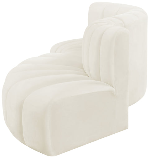 Briar Cream 104 Velvet Upholstered Modular Sectional, 4-Piece