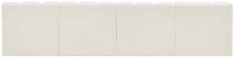 Briar Cream 119 Velvet Upholstered Modular Sectional, 4-Piece