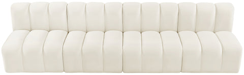 Briar Cream 119 Velvet Upholstered Modular Sectional, 4-Piece