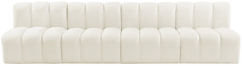 Briar Cream 119 Velvet Upholstered Modular Sectional, 4-Piece