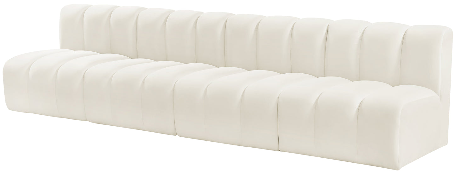 zara cream velvet modular sofa s4e