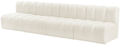 Zara Cream Velvet Modular Sofa S4E