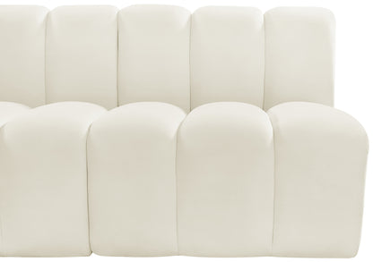 Zara Cream Velvet Modular Sofa S4E