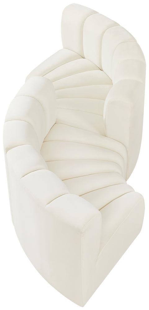 Briar Cream 102 Velvet Upholstered Modular Sectional, 4-Piece