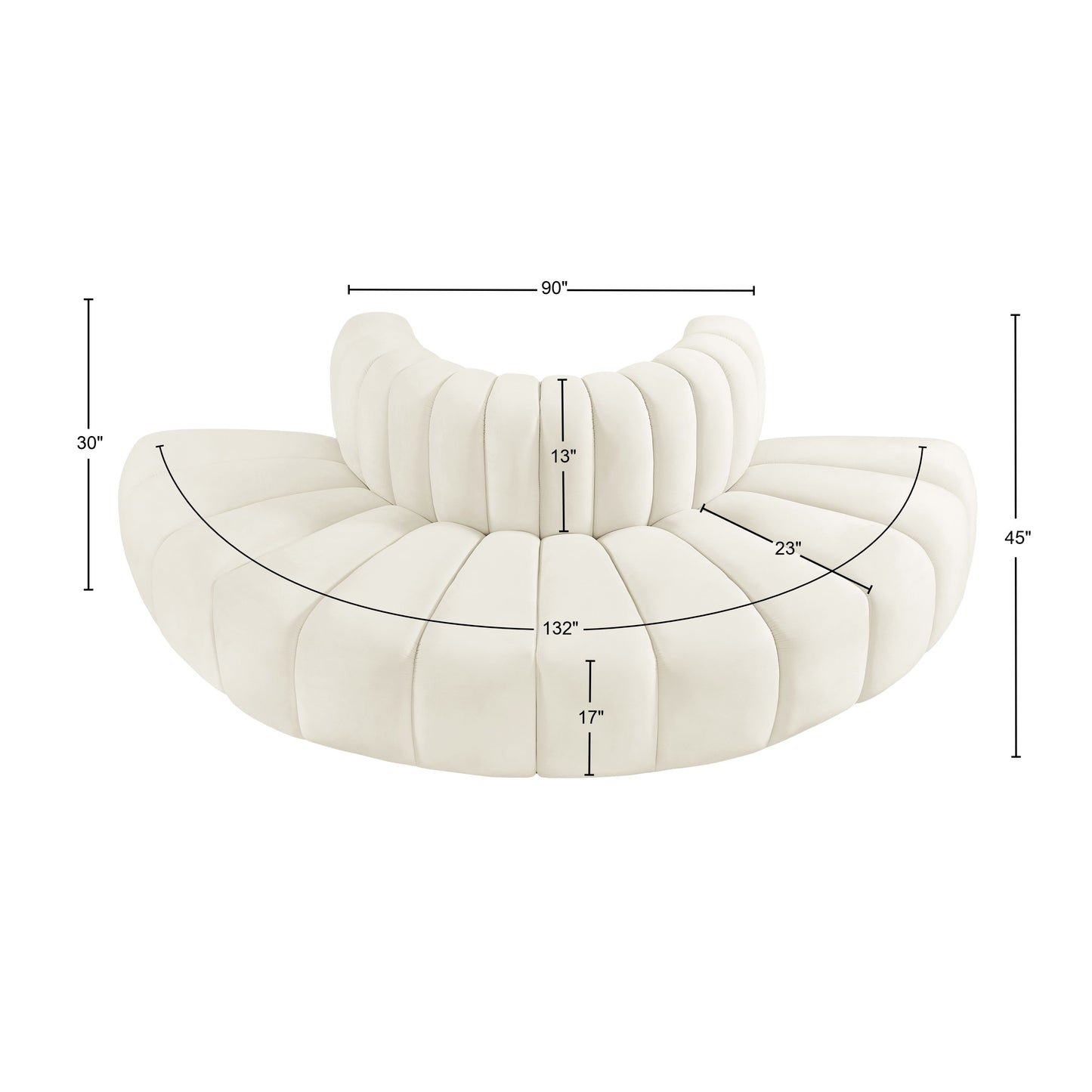 zara cream velvet modular sofa s4g