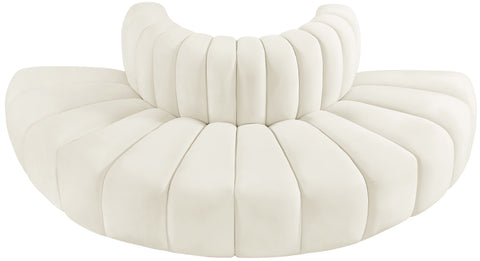 Briar Cream 90 Velvet Upholstered Modular Sectional, 4-Piece