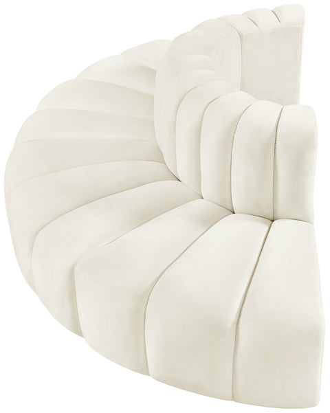 Briar Cream 90 Velvet Upholstered Modular Sectional, 4-Piece